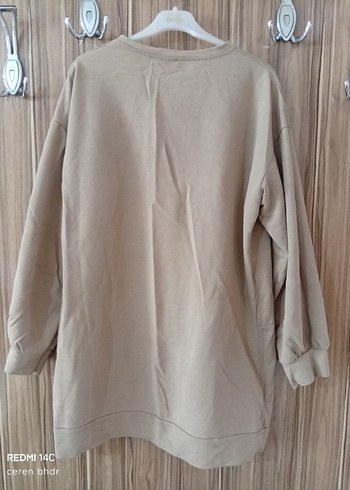 Bej Pamuklu California Baskılı Kadın Sweatshirt - Görsel 4