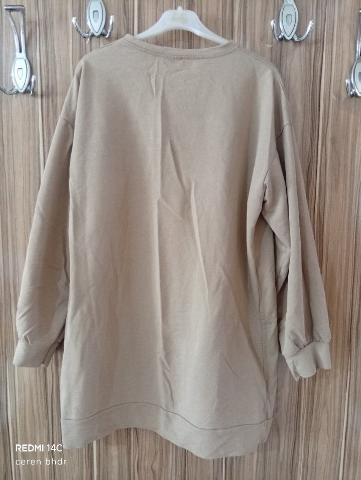 Bej Pamuklu California Baskılı Kadın Sweatshirt - Görsel 4