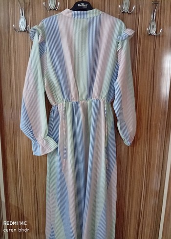 Bohem Çok Renkli Uzun Kollu Elbise - Görsel 2