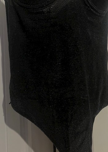 Siyah Gotik V-Yaka Strappy Bustier - Görsel 2