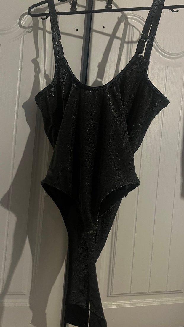 Siyah Gotik V-Yaka Strappy Bustier - Görsel 3