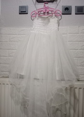 Beyaz Nakışlı kız çocuk gelinlik 6 7 yaş uyumlu - Görsel 5