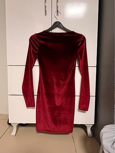 s Beden bordo Renk Kadife Bordo Elbise ????
