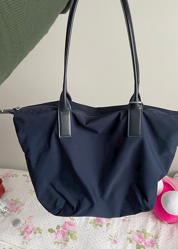 Pull&Bear Mavi Fermuarlı Kadın Omuz Çantası - Görsel 7