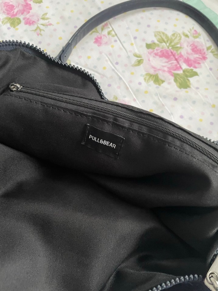 Pull&Bear Mavi Fermuarlı Kadın Omuz Çantası - Görsel 3