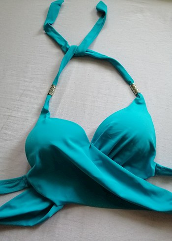 Dagi Parlak Turkuaz Drapeli Kadın Bikini - Görsel 2