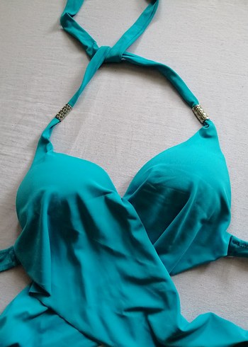 Dagi Parlak Turkuaz Drapeli Kadın Bikini - Görsel 3