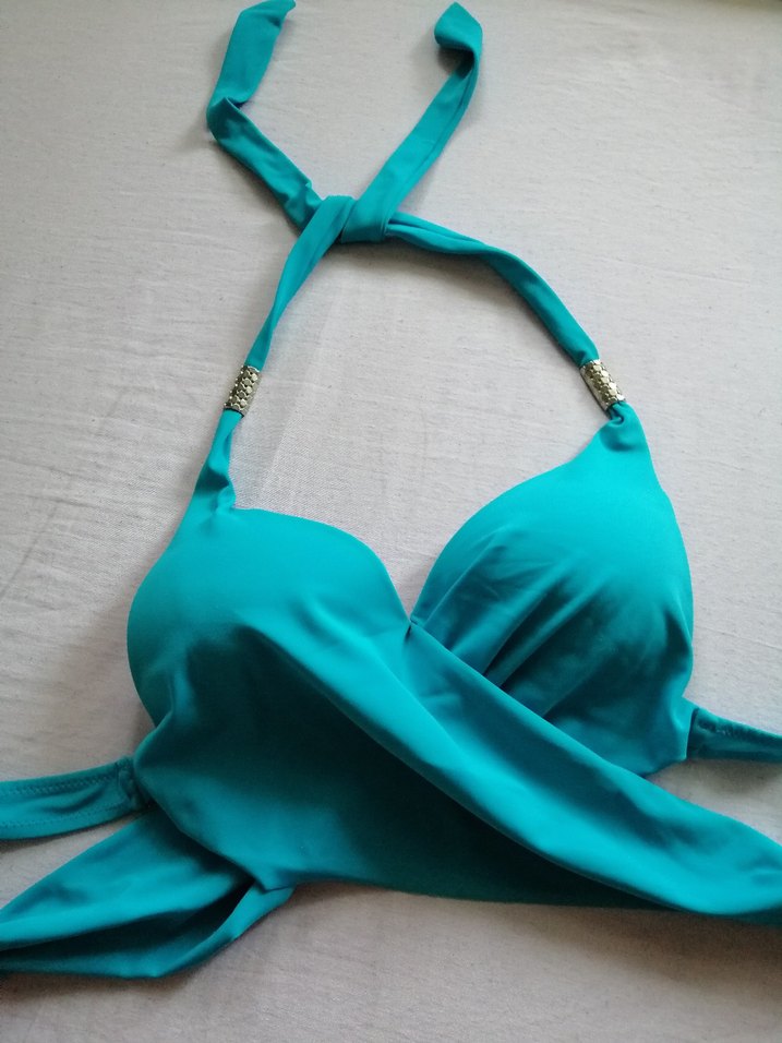 Dagi Parlak Turkuaz Drapeli Kadın Bikini - Görsel 2