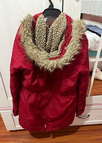 Kırmızı Fermuarlı Midi Çocuk Mont - Görsel 3