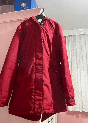 Kırmızı Fermuarlı Midi Çocuk Mont - Görsel 2