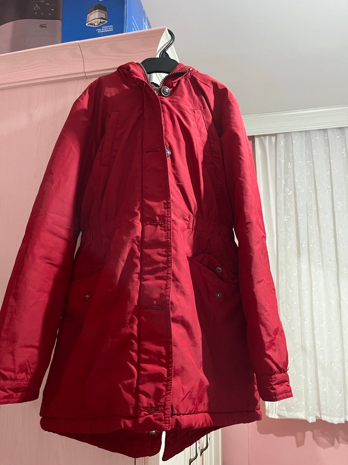 Kırmızı Fermuarlı Midi Çocuk Mont - Görsel 2