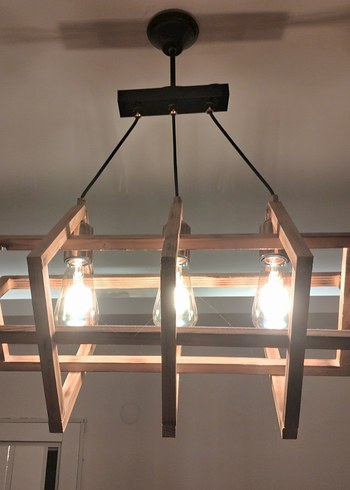 Beden 2 Adet Ahşap Modern Tavan Lambası