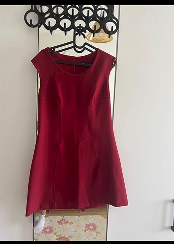 Bordo Mini Elbise Zara L - Görsel 2