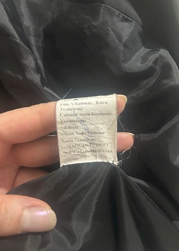 Ekol M Kadın Siyah Kürklü Kış Montu - Görsel 5