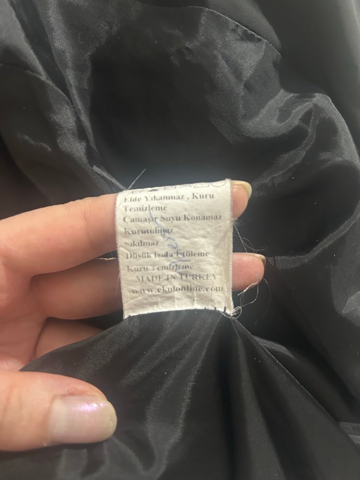 Ekol M Kadın Siyah Kürklü Kış Montu - Görsel 5