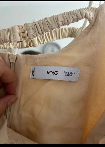 Bej Fırfırlı Mango L Elbise - Görsel 4