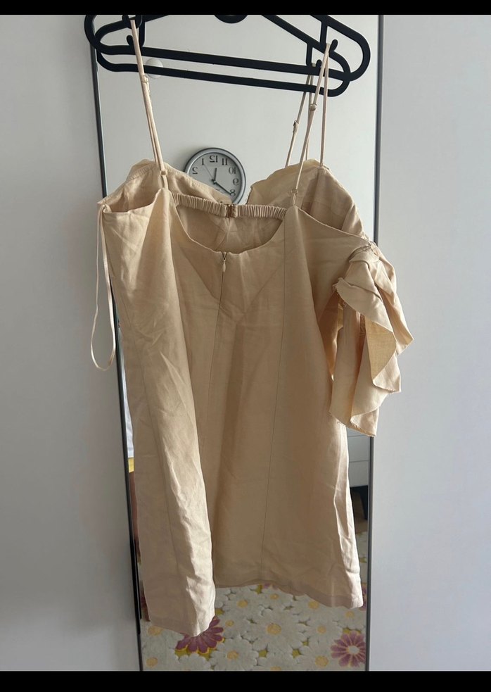 Bej Fırfırlı Mango L Elbise - Görsel 3