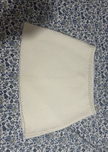 Zara M Beyaz Örgü Mini Etek - Görsel 3