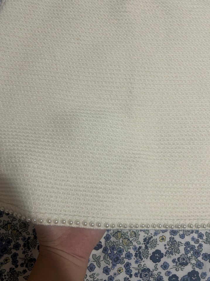 Zara M Beyaz Örgü Mini Etek - Görsel 4