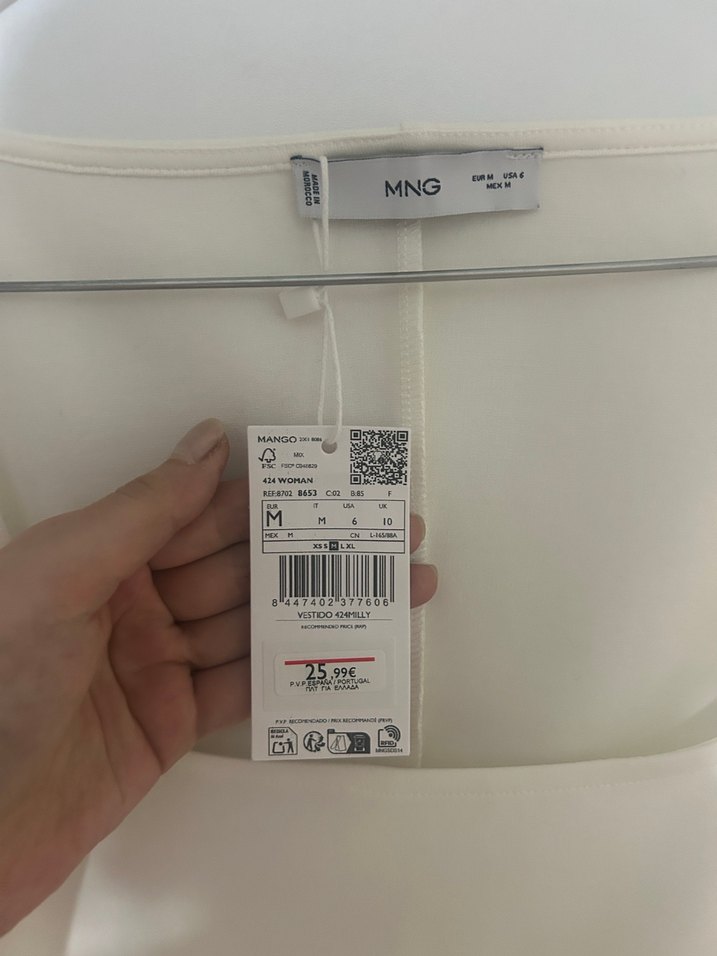Mango M Etiketli Beyaz Kolsuz Elbise - Görsel 4