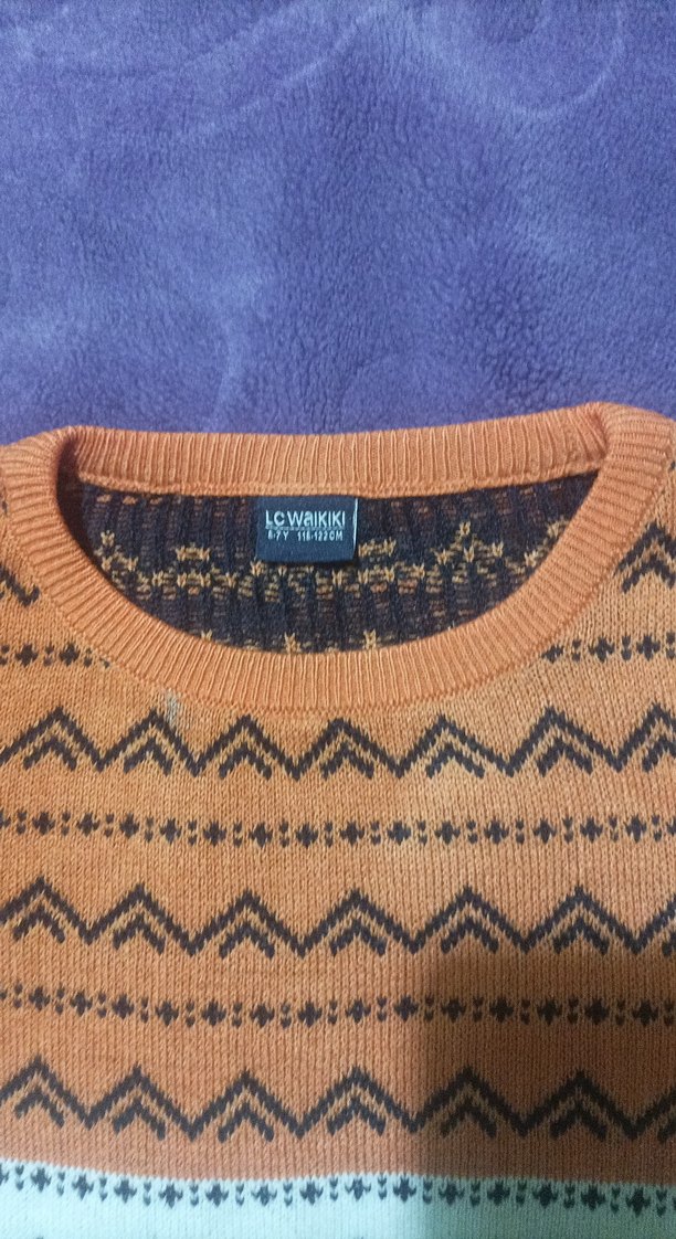 Renkli Desenli Erkek Çocuk Triko Kazak - Görsel 4