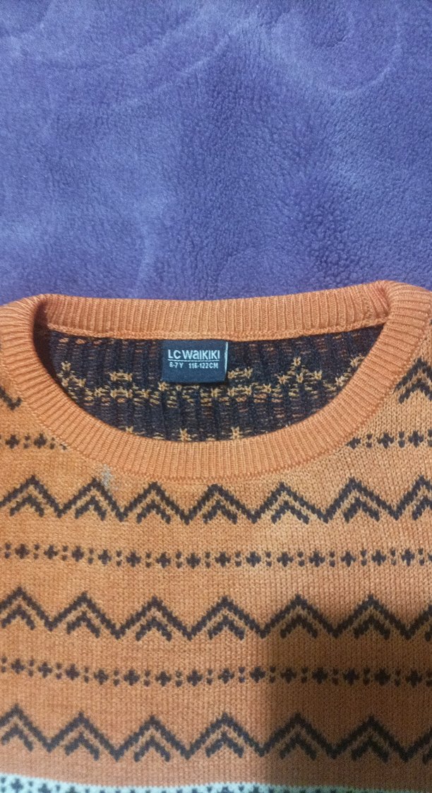 Renkli Desenli Erkek Çocuk Triko Kazak - Görsel 3