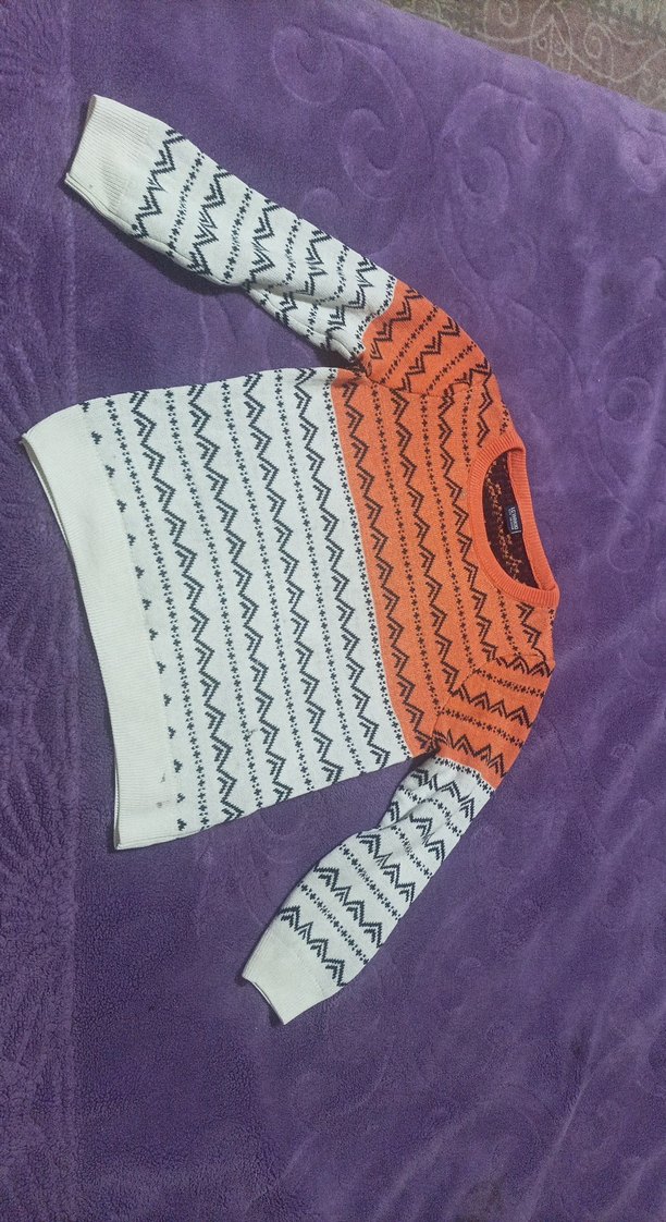 Renkli Desenli Erkek Çocuk Triko Kazak - Görsel 2