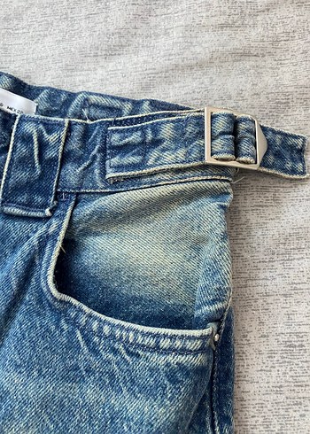 32 Beden BERSHKA Y2K Eskitmeli Mavi Pantolon