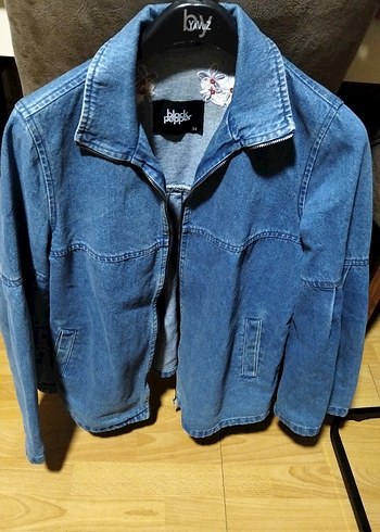 Diğer Düğmeli Mavi Kadın Denim Ceket