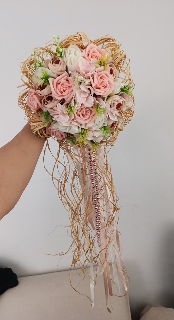 Pembe Dantel Bohem Gelin Buketi - Görsel 4
