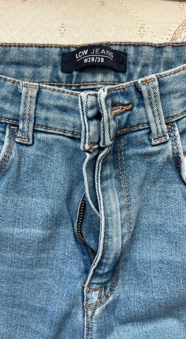 Kadın Mavi Denim Dar Kesim Midi Jean - Görsel 2