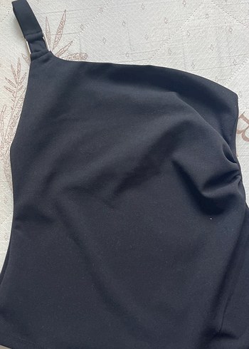 Tek Omuz Siyah Hemşirelik Body