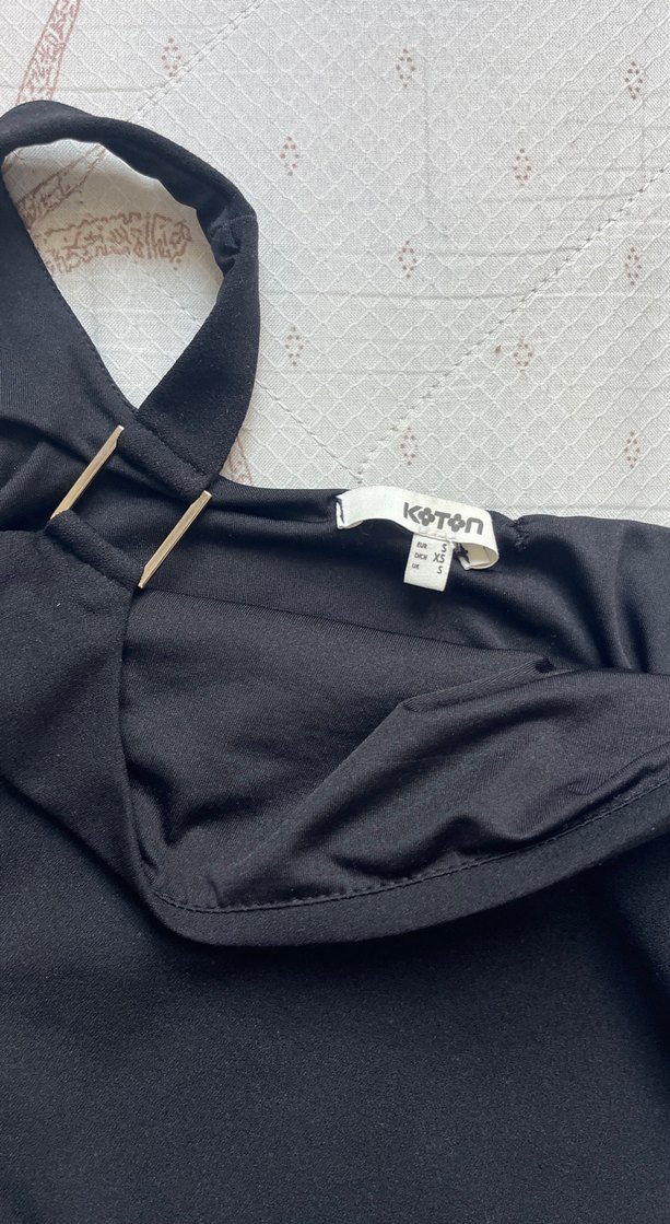 Tek Omuz Siyah Hemşirelik Body - Görsel 2