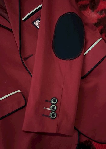 Bordo Erkek Çocuk Ceket Düğmeli - Görsel 2