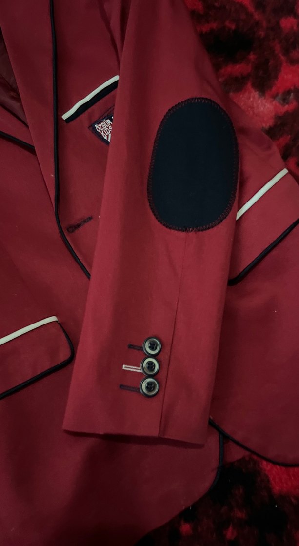 Bordo Erkek Çocuk Ceket Düğmeli - Görsel 2