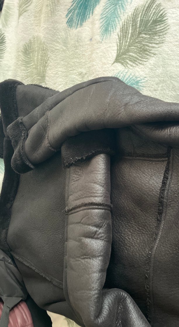 Siyah Kadın Süet Kürklü Kapüşonlu Ceket - Görsel 4