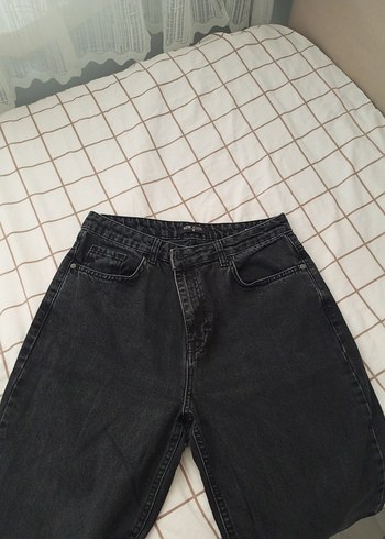 siyah Kadın Denim Bol Kesim Mom Jean - Görsel 2