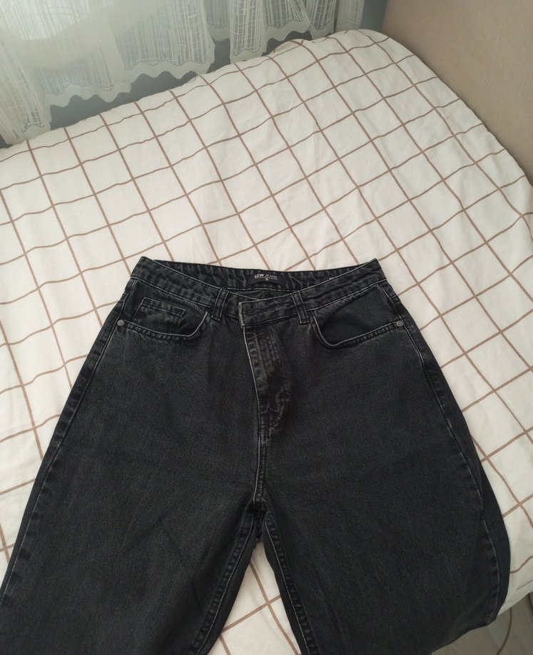 siyah Kadın Denim Bol Kesim Mom Jean - Görsel 2