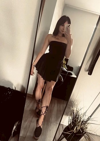 Siyah Straplez Mini Elbise - Görsel 5