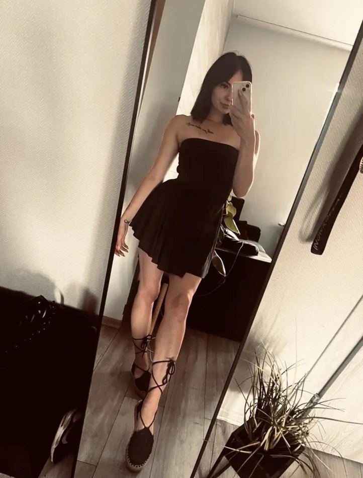 Siyah Straplez Mini Elbise - Görsel 5