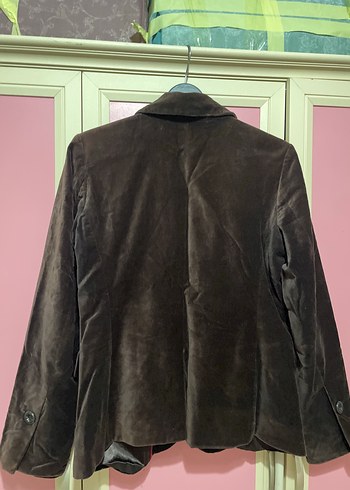 Zara Kadın Kahverengi Süet Düğmeli Blazer