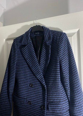 Düğmeli Koyu Mavi Kadın Midi Blazer - Görsel 2