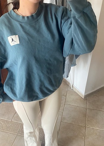 Air jordan Sweatshirt Petrol yeşili oversize kalıp