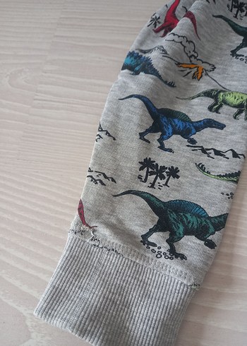 H&M Kapüşonlu Dinozor Baskılı Erkek Çocuk Sweatshirt - Görsel 7