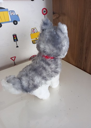  Beden Gri Husky Peluş Oyuncak
