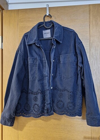 Lacivert kot ceket - Görsel 3