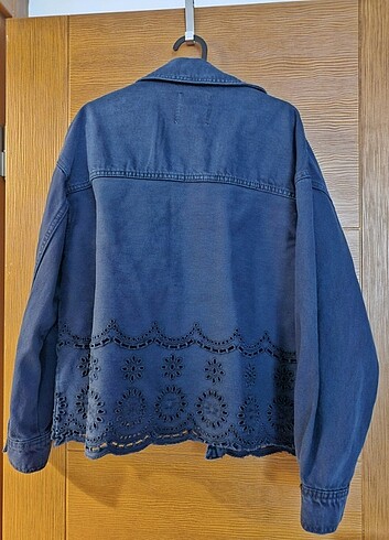 Lacivert kot ceket - Görsel 4