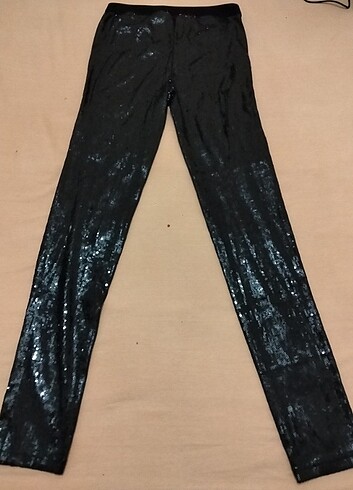 Stradivarius Stradivarius Siyah Parlak Pullu Pantalon M
