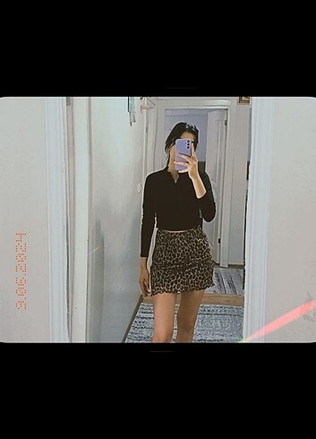 m Beden Leopar mini etek