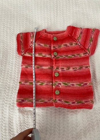 Kız Çocuk Kısa Kollu Örgü Bohem Hırka - Görsel 2